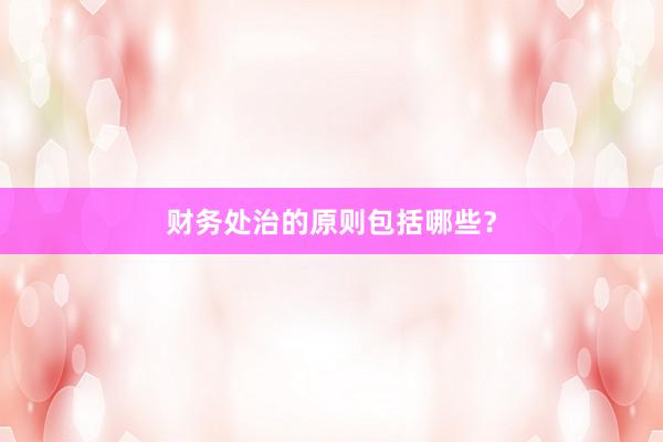财务处治的原则包括哪些?